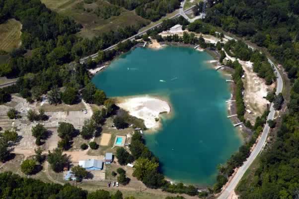 Aerial view of the Athens, Texas Scuba Park