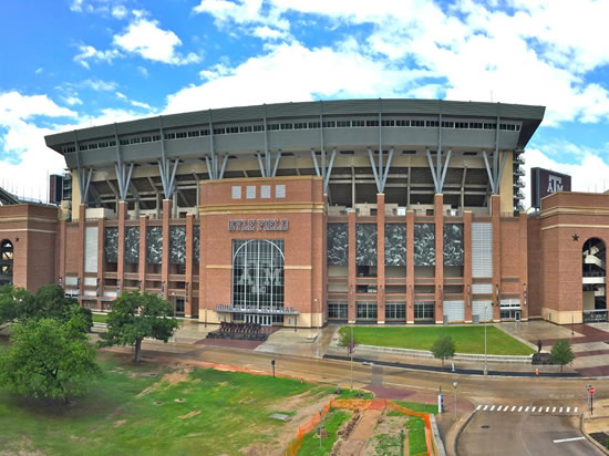 Exterior view of Kyle Field at Texas A&M University in College Station