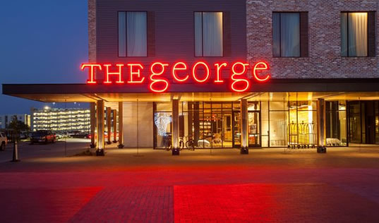 Exterior view of The George Hotel in College Station, Texas