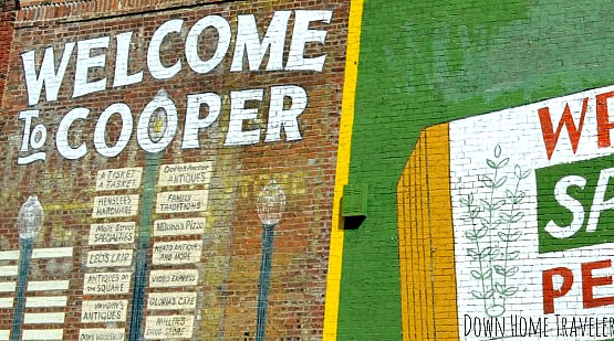 "Welcome to Cooper" mural in East Texas