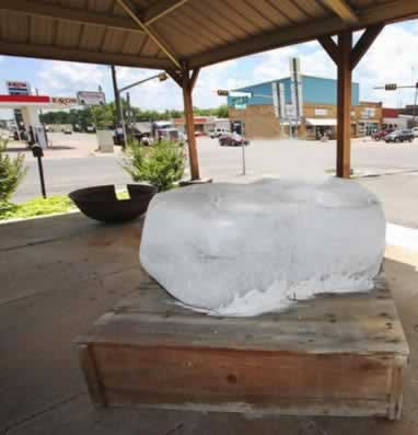 Huge salt rock on display at the Salt Palace in Grand Saline, Texas