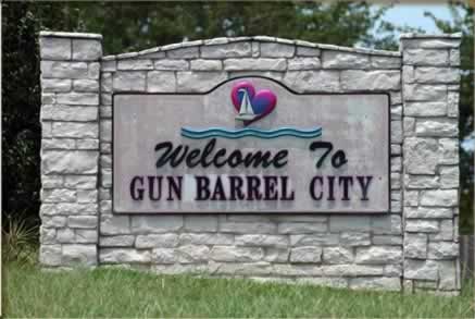 Welcome to Gun Barrel City, Texas
