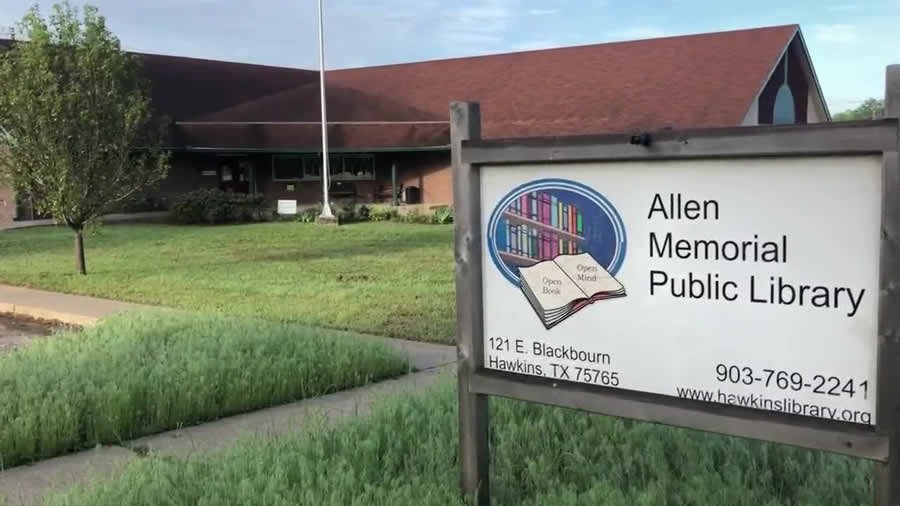 Allen Memorial Public Library at 121 E. Blackbourn in Hawkins, Texas