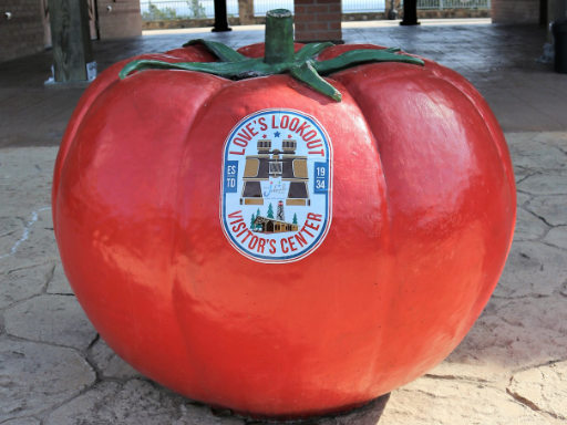 Another beautifully painted tomato ... at the Love's Lookout Visitor's Center near Jacksonville, Texas