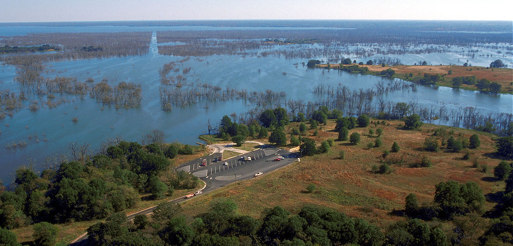 Aerial view of Jim Chapman Lake in Texas
