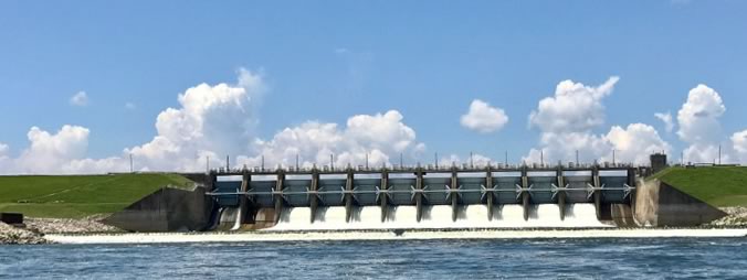 Lake Livingston Dam in East Texas