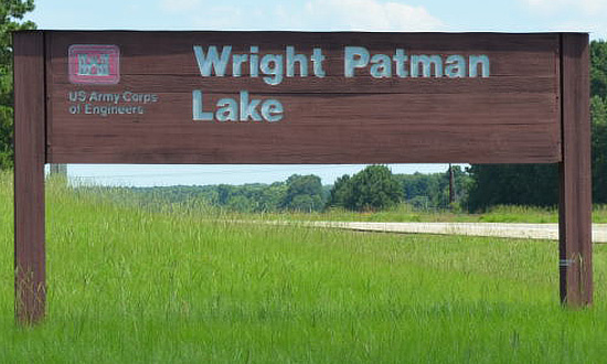U.S. Corp of Engineers sign at Wright Patman Lake