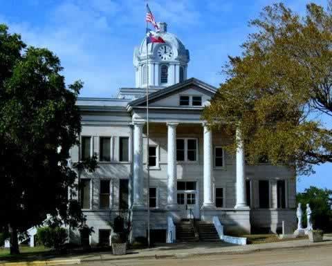 The historic Franklin County Court House in Mount Vernon, Texas