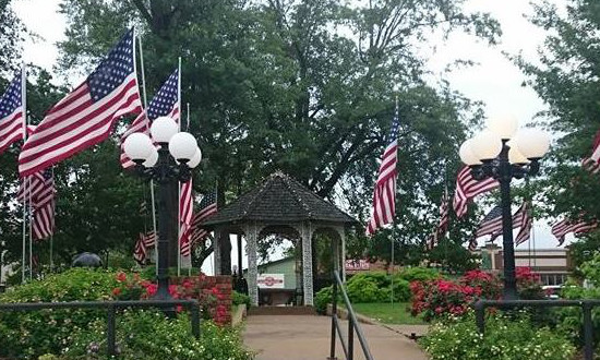Flags on the Square in Mount Vernon, Texas