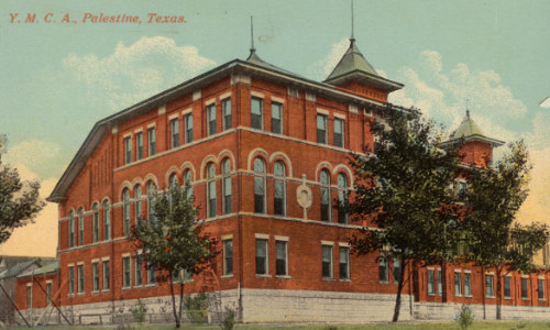 Vintage postcard view of the YMCA in Palestine Texas