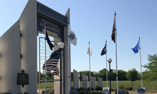 Entrance area at the  Red River Valley Veterans Memorial in Paris, Texas