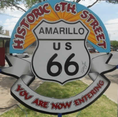 Historic 6th Street in Amarillo, Texas, on U.S. Route 66