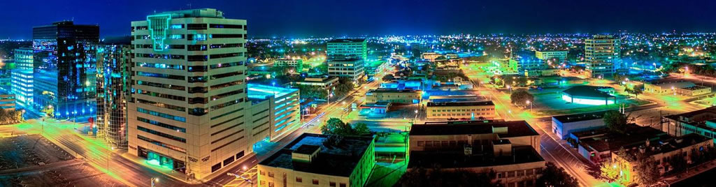 Night scene in downtown Midland, Texas