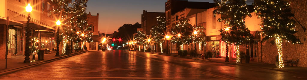Christmas time in downtown Nacogdoches, Texas