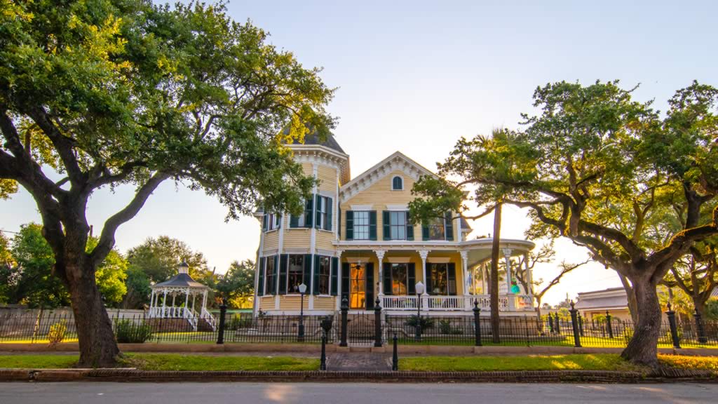 Classic historic home architecture in Galveston, Texas