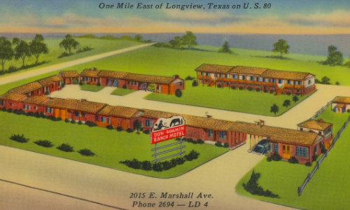 Dun Roamin Ranch Motel, Longview, Texas, at 2015 E. Marshall Avenue