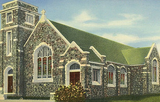 Vintage view of the Episcopal Church in Paris, Texas